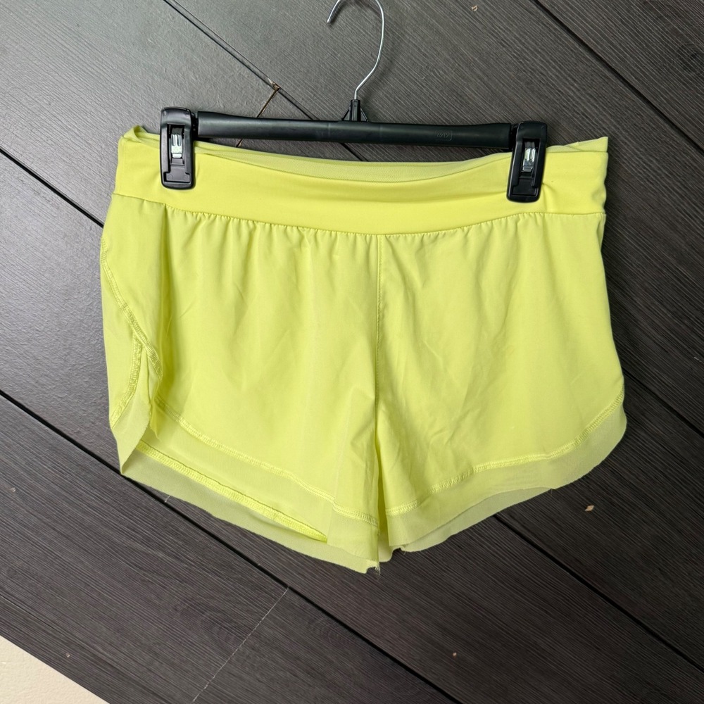 Cycle House By Marika Women's Running Shorts Neon Yellow Mesh Trim S Activewear